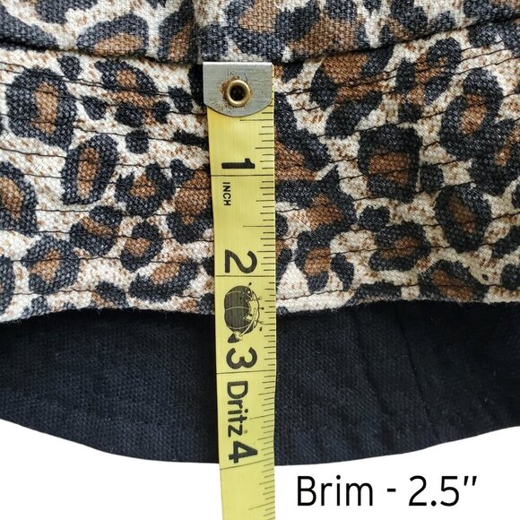 Leopard Print / Black Reversible Bucket Hat Size S - Picture 11 of 13